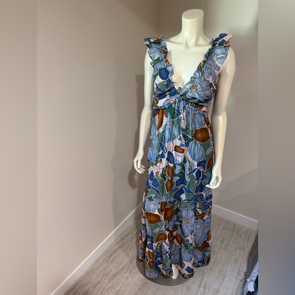 Baltic Born Blue Floral Midi Dress - Picture 1 of 6